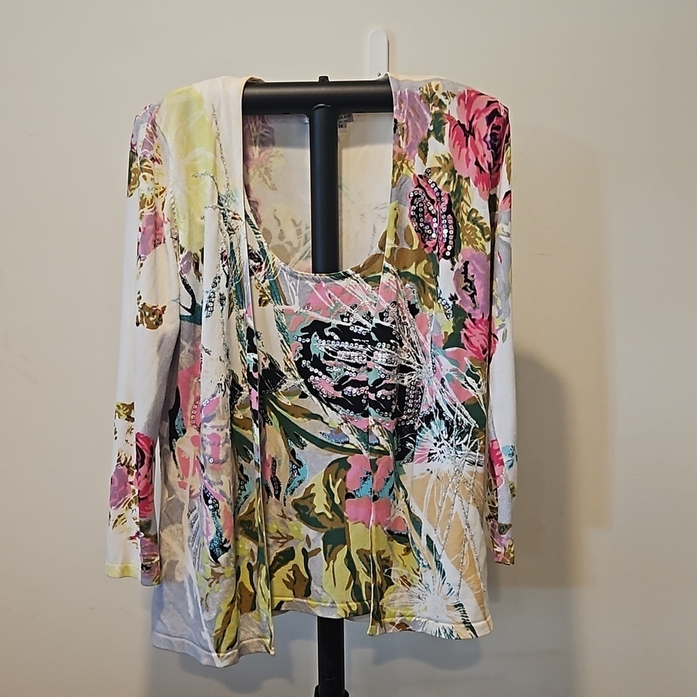 ALBERTO MAKALI Y2K 90s VINTAGE WOMEN'S ART TO WEAR TANK & JACKET SIZE MEDIUM